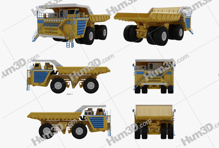 BelAZ 75710 Dump Truck 2013 Blueprint Template