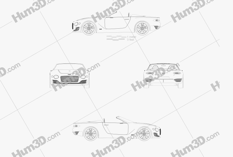 Bentley EXP 12 Speed 6e 2017 Blueprint