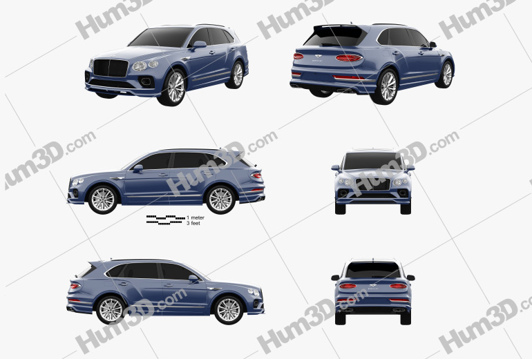 Bentley Bentayga Speed 2020 Blueprint Template
