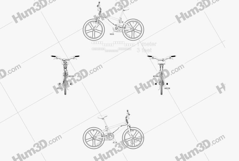 Mongoose BMX Bicicletta Disegno Tecnico
