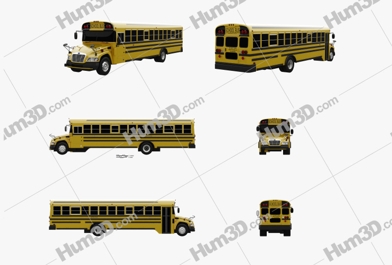 Blue Bird Vision School Bus 2014 Blueprint Template
