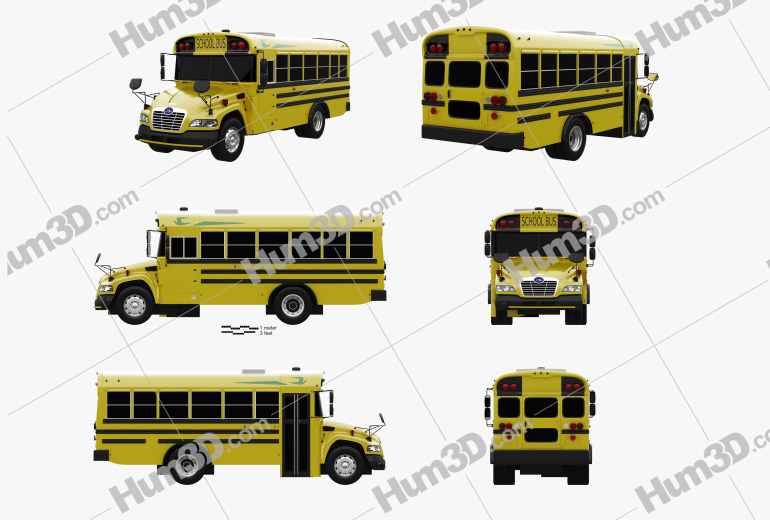 Blue Bird Vision School Bus L1 2015 Blueprint Template