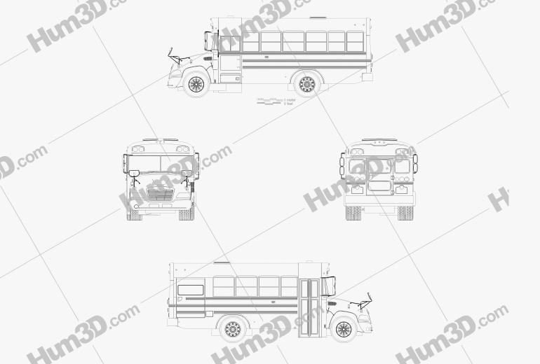 Blue Bird Vision Autobus Scolaire L1 2015 Blueprint