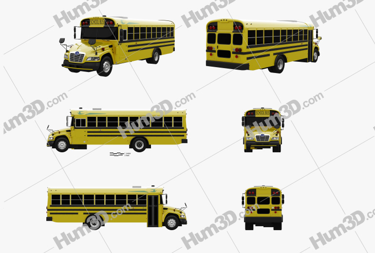 Blue Bird Vision School Bus L3 2015 Blueprint Template