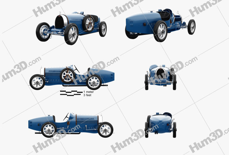 Bugatti Type 35 1924 Blueprint Template