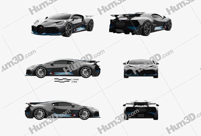 Bugatti Divo 2020 Blueprint Template