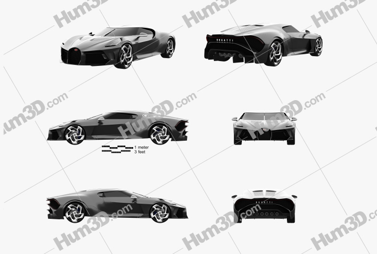 Bugatti La Voiture Noire 2021 Blueprint Template