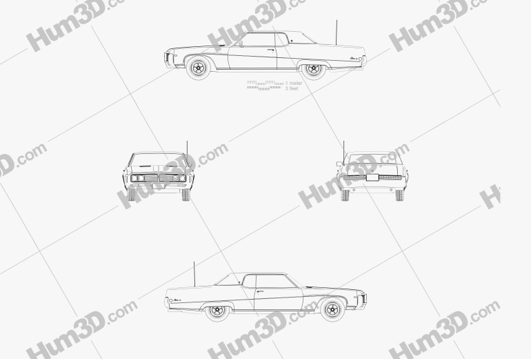Buick Electra 225 Custom Sport Coupe 1969 Blueprint