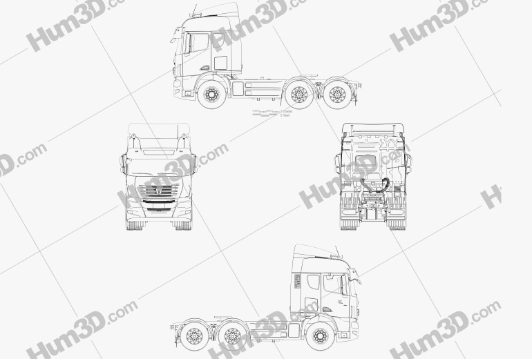 C&C U460 Camión Tractor 2022 Blueprint