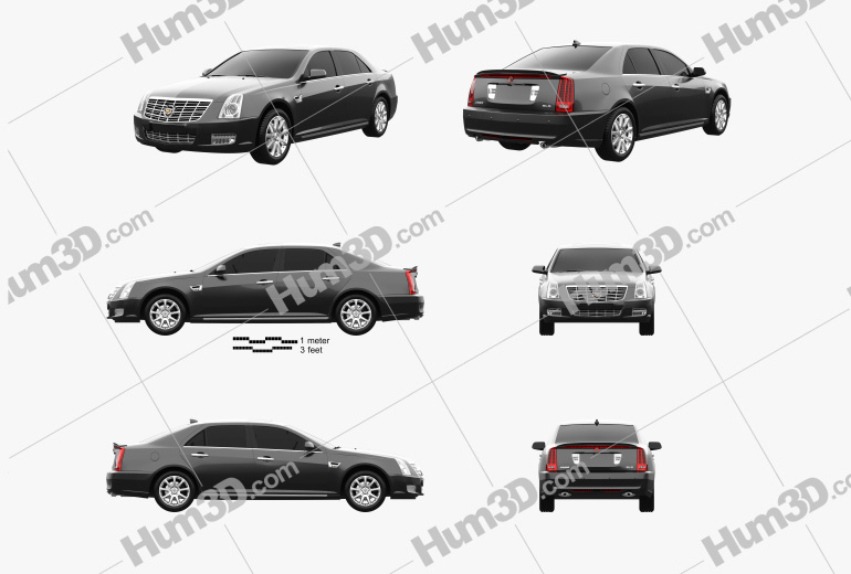 Cadillac SLS 2014 Blueprint Template