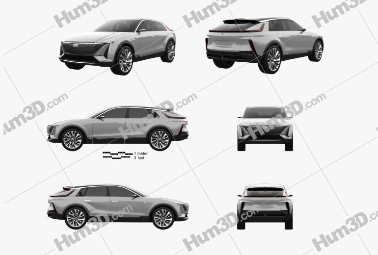Cadillac Lyriq Concept 2022 Blueprint Template