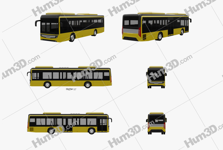 Caetano e-City Gold bus 2016 Blueprint Template