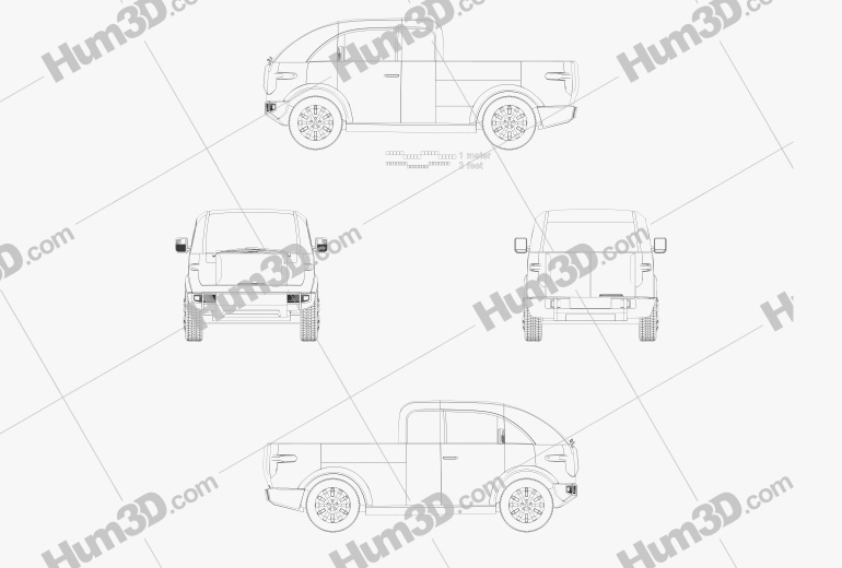 Canoo Pickup 2023 Blueprint