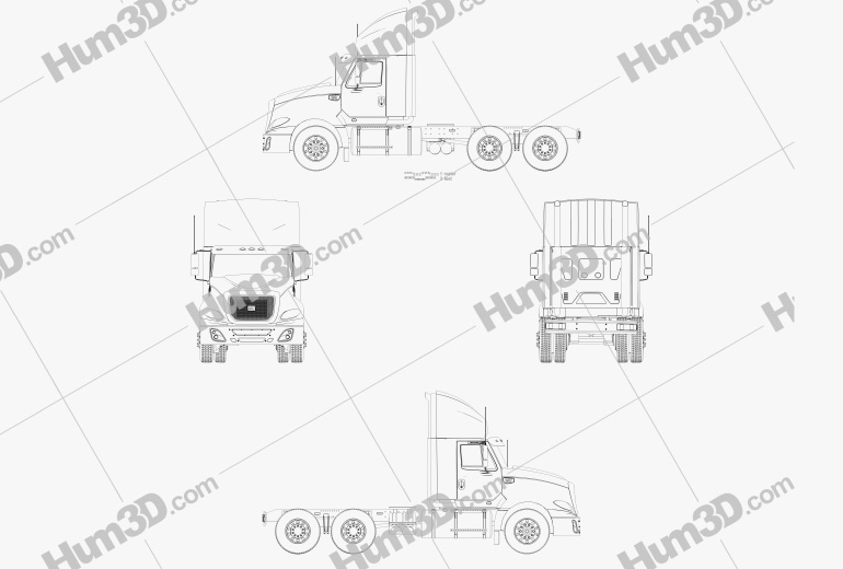 Caterpillar CT630 Tractor Truck 2011 Blueprint