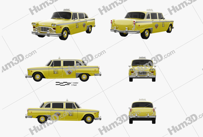 Checker Marathon (A12) Taxi 1978 Blueprint Template