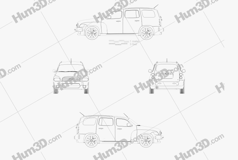 Chevrolet HHR wagon 2011 設計図