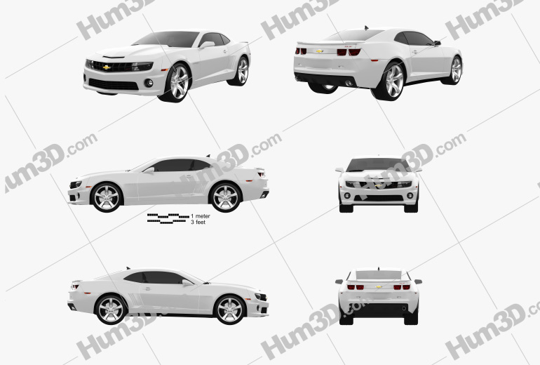 Chevrolet Camaro 2SS RS coupe 2014 Blueprint Template