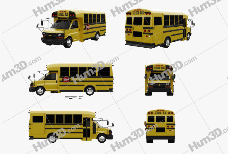 Thomas Minotour School Bus 2012 Blueprint Template