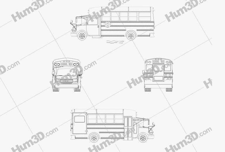 Thomas Minotour School Bus 2012 Blueprint