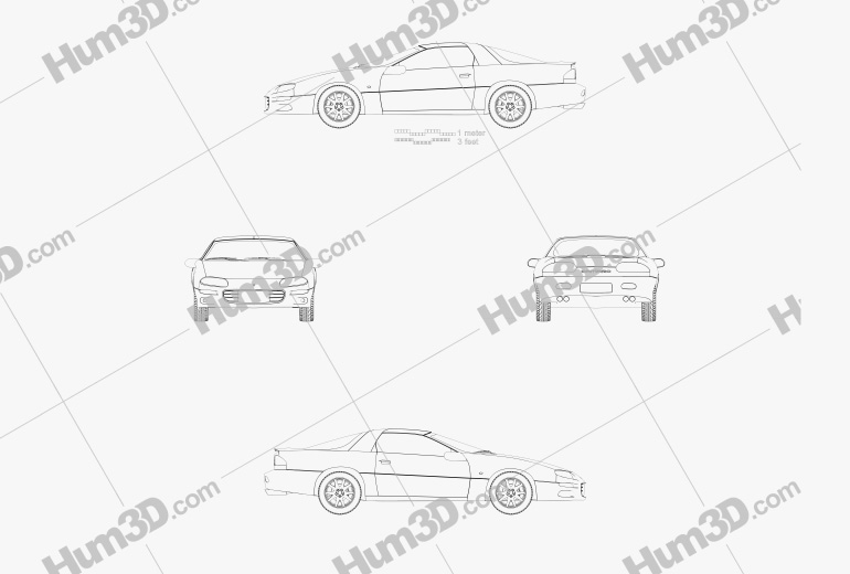Chevrolet Camaro クーペ 2000 設計図