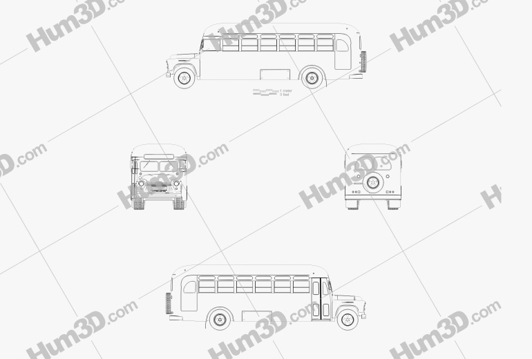 Chevrolet 6700 School Bus 1955 Blueprint