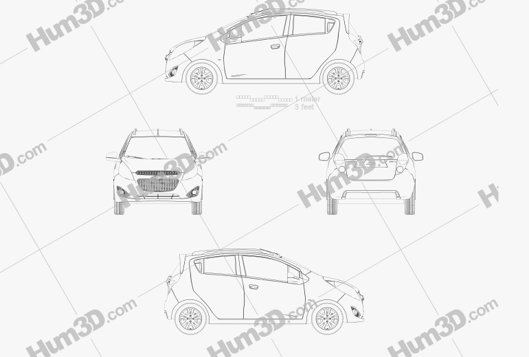 Chevrolet Spark LS 2016 Blueprint