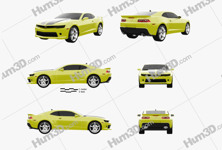 Chevrolet Camaro RS coupe 2017 Blueprint Template