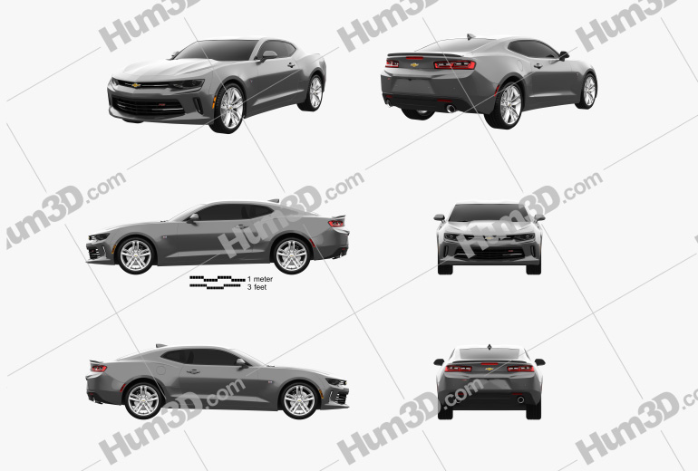 Chevrolet Camaro RS coupe 2019 Blueprint Template
