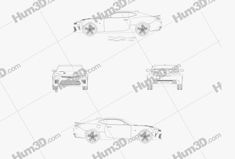 Chevrolet Camaro SS купе 2019 Креслення