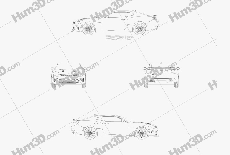 Chevrolet Camaro SS Indy 500 Pace Car 2017 Blueprint