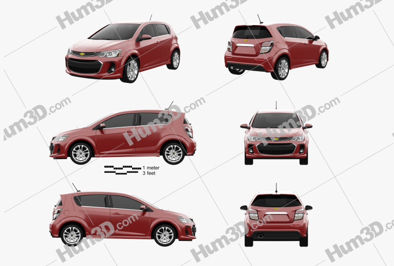 Chevrolet Sonic hatchback RS 2018 Blueprint Template