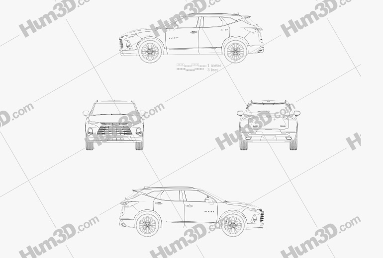 Chevrolet Blazer Premier 2019 Disegno Tecnico