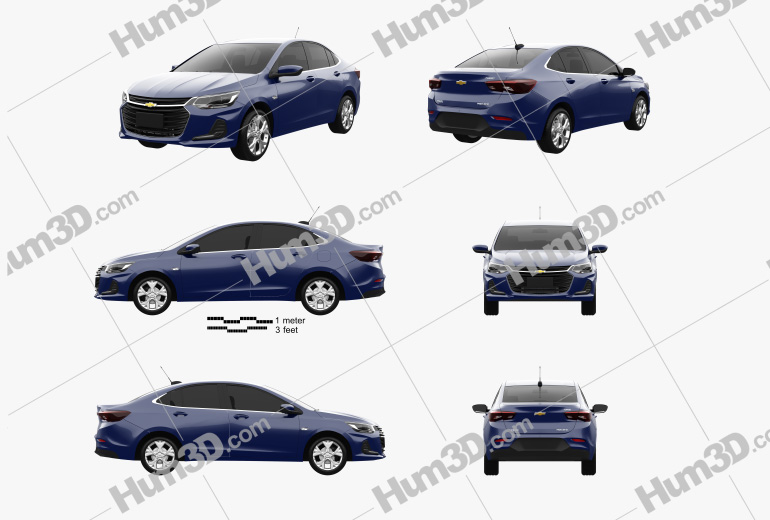 Chevrolet Onix Plus Premier sedan 2022 Blueprint Template