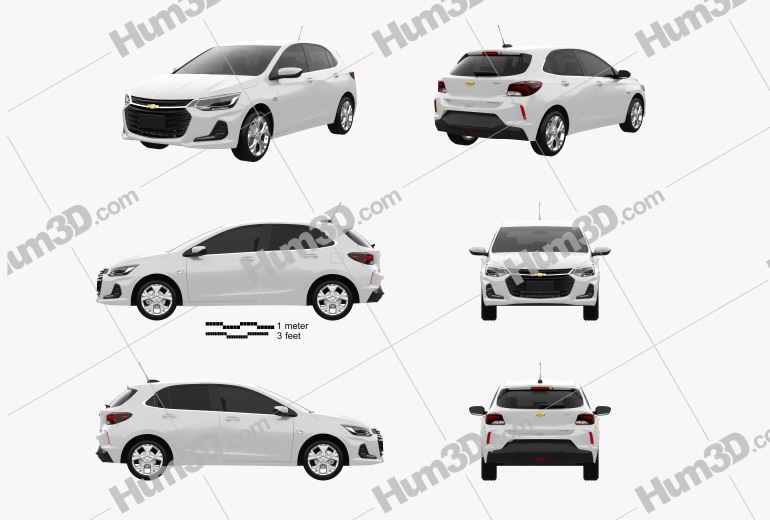 Chevrolet Onix Premier hatchback 2022 Blueprint Template