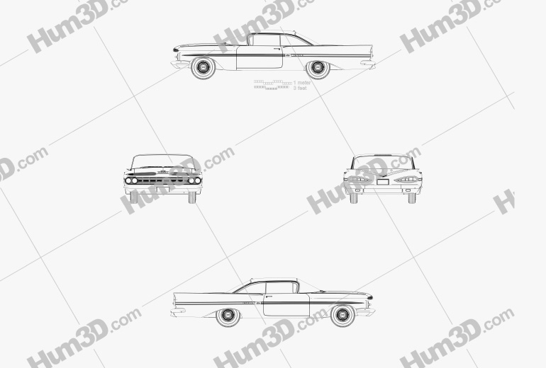 Chevrolet Impala Sport Coupe 1959 Blueprint