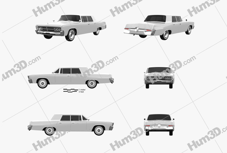 Chrysler Imperial Crown 1965 Blueprint Template