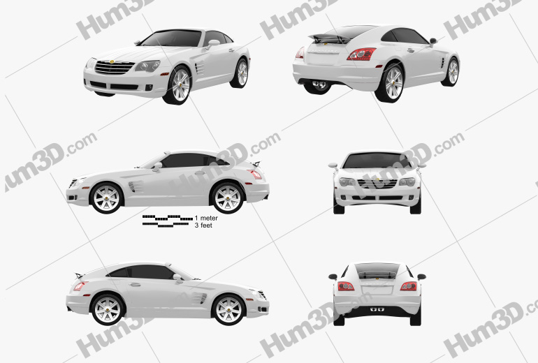 Chrysler Crossfire coupe 2007 Blueprint Template