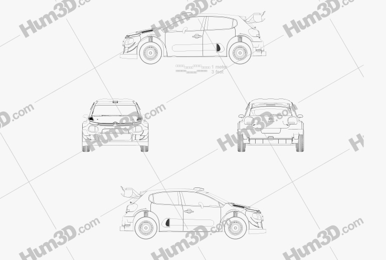 Citroen C3 WRC 2022 Чертеж
