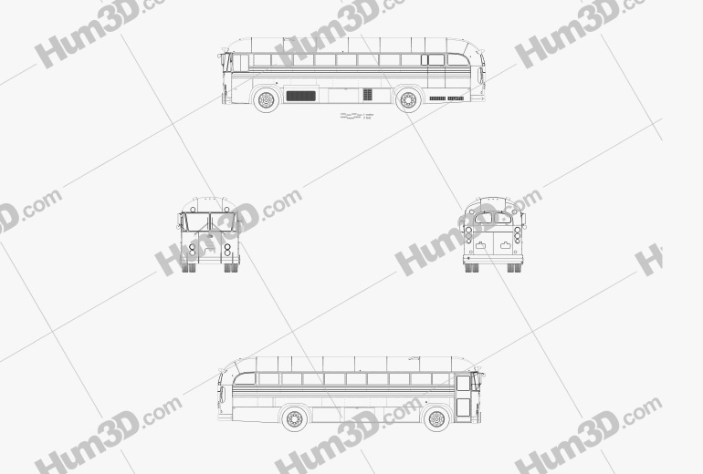 Crown Supercoach Autobus 1977 Blueprint