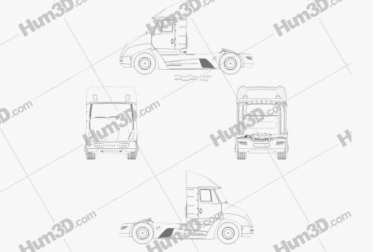 Cummins AEOS electric Tractor Truck 2020 Blueprint