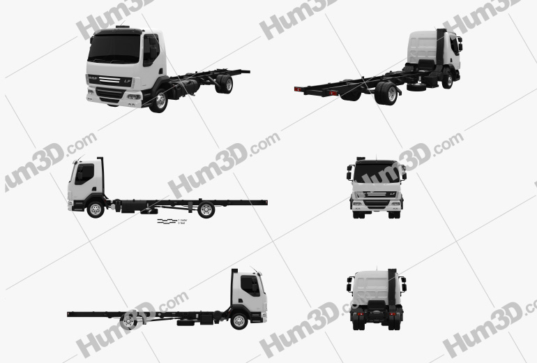 DAF LF Chassis Truck 2014 Blueprint Template