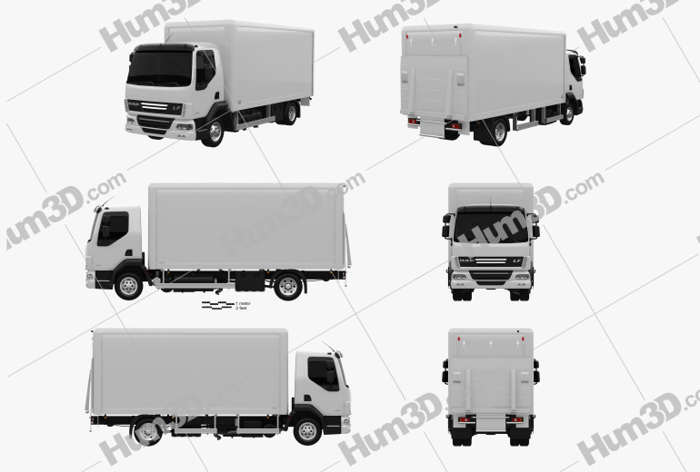 DAF LF Delivery Truck 2014 Blueprint Template