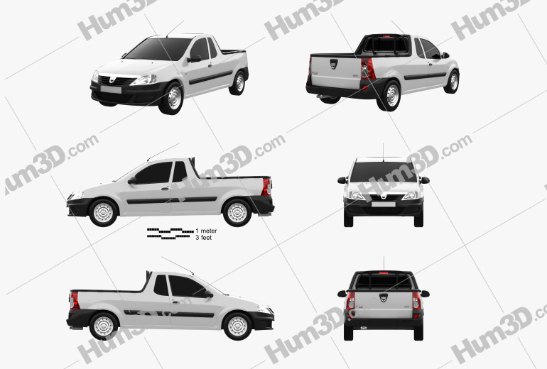 Dacia Logan Pickup 2013 Blueprint Template