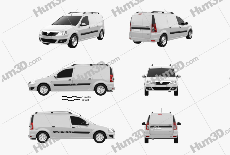 Dacia Logan Van 2013 Blueprint Template