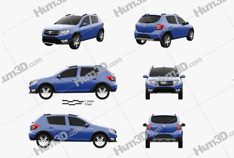 Dacia Sandero Stepway 2016 Blueprint Template
