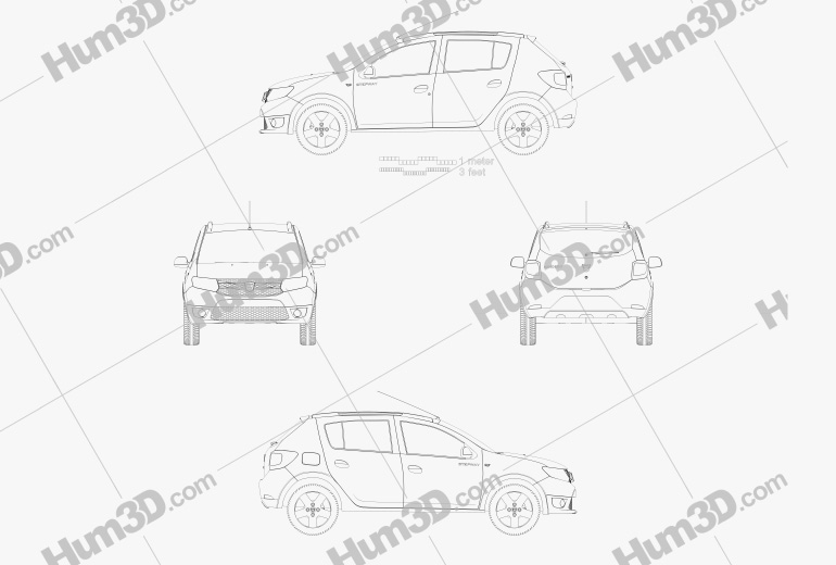 Dacia Sandero Stepway 2016 Blueprint