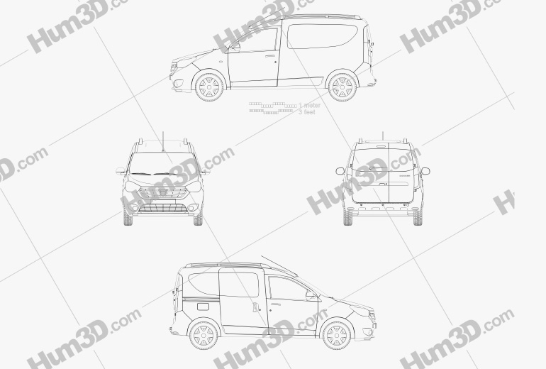Dacia Dokker Van 2015 Blueprint