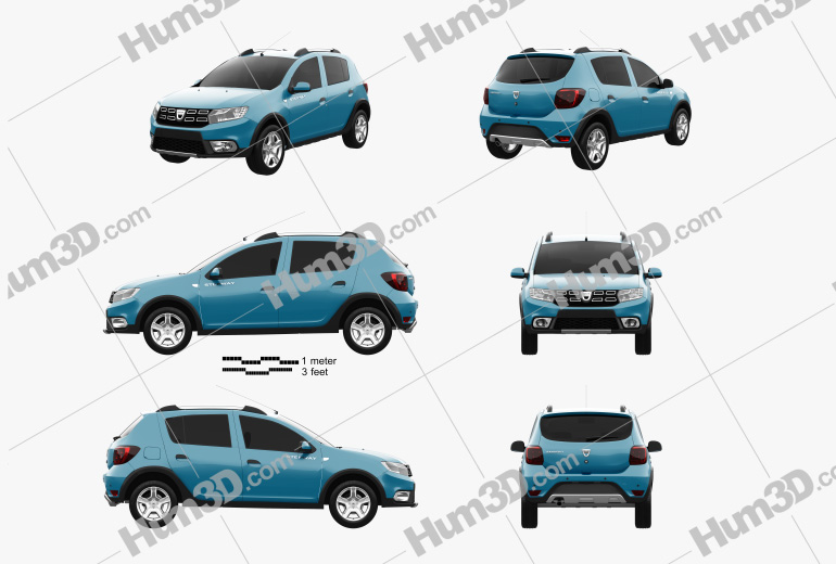 Dacia Sandero Stepway 2018 Blueprint Template