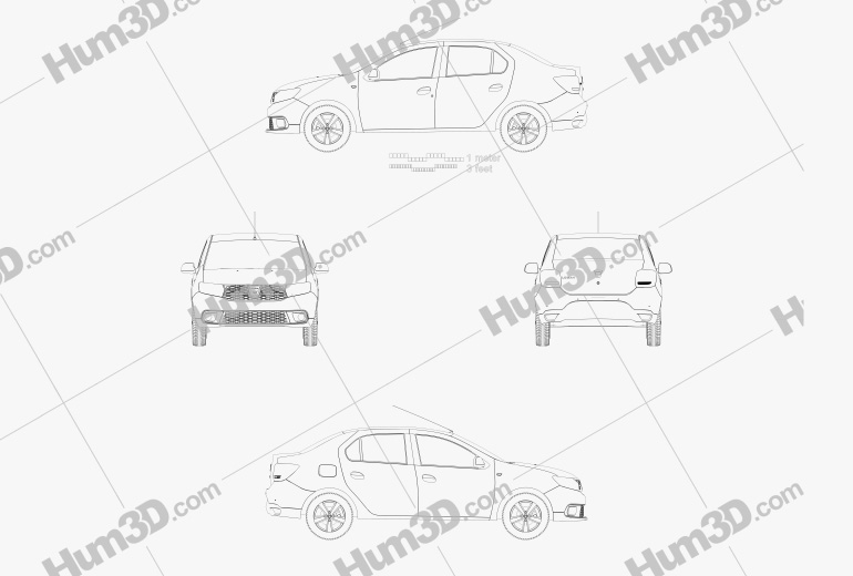 Dacia Logan Berlina 2016 Blueprint