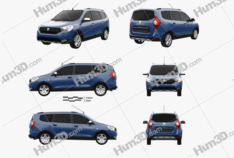 Dacia Lodgy Stepway 2019 Blueprint Template